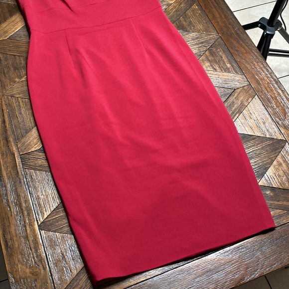 Jay Godfrey Deep Red Mid Length Dress Size 10 New! - Picture 3 of 7